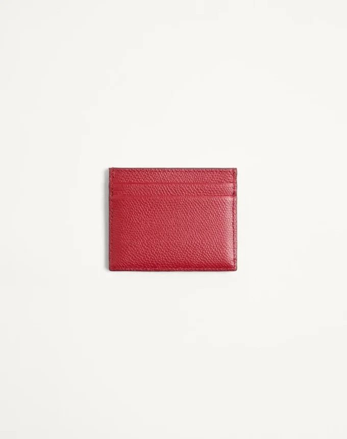 Porte-cartes en denim Vlogo Signature avec broderie Cherryfic Porte-cartes en denim Vlogo Signature avec broderie Cherryfic
