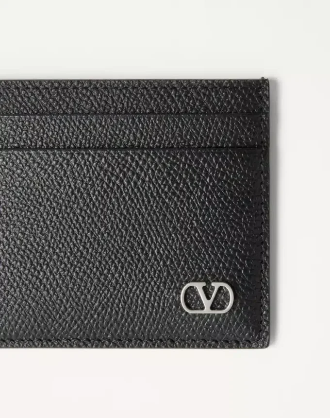 Porte-cartes Valentino Garavani Vlogo Signature en cuir de veau grainé Porte-cartes Valentino Garavani Vlogo Signature en cuir de veau grainé