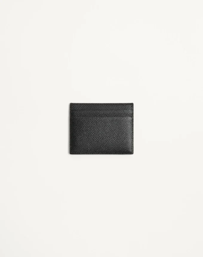 Porte-cartes Valentino Garavani Vlogo Signature en cuir de veau grainé Porte-cartes Valentino Garavani Vlogo Signature en cuir de veau grainé