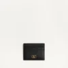 Porte-cartes VLogo Signature en cuir de veau grainé