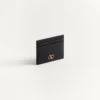 Porte-cartes VLogo Signature en cuir de veau grainé