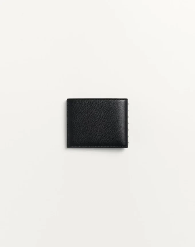 Portefeuille Rockstud en cuir de veau grainé Portefeuille Rockstud en cuir de veau grainé