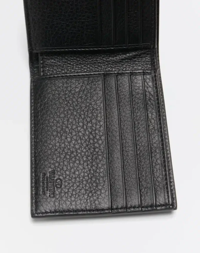 Portefeuille Rockstud en cuir de veau grainé Portefeuille Rockstud en cuir de veau grainé