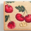 Portefeuille Vlogo Signature Cherryfic en raphia jacquard Portefeuille Vlogo Signature Cherryfic en raphia jacquard