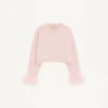 Pull en cachemire avec plumes Pull en cachemire avec plumes