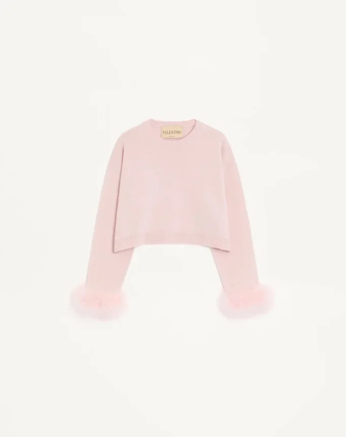 Pull en cachemire avec plumes Pull en cachemire avec plumes