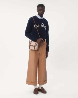 Pull en laine à col rond avec broderie Chez Valentino