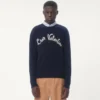Pull en laine à col rond avec broderie Chez Valentino Pull en laine à col rond avec broderie Chez Valentino