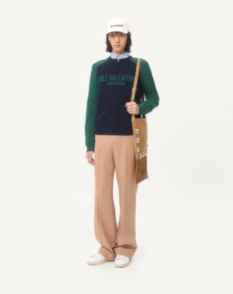 Pull en laine et coton avec motif jacquard Chez Valentino