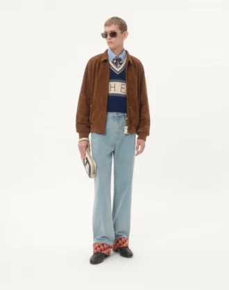 Pull en laine et coton avec motif jacquard Chez Valentino