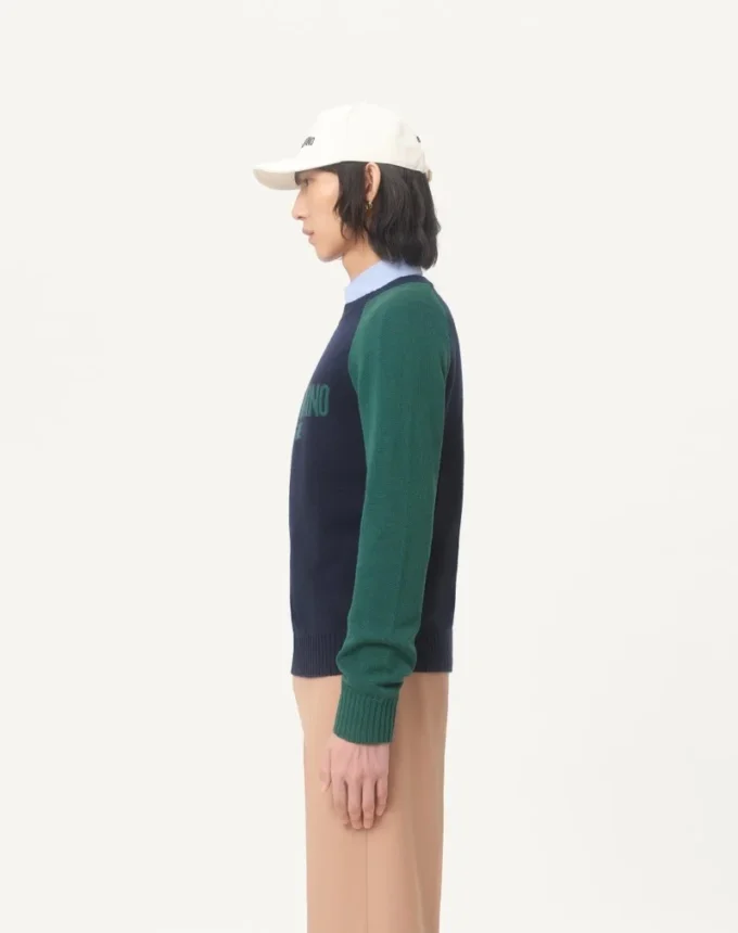 Pull en laine et coton avec motif jacquard Chez Valentino Pull en laine et coton avec motif jacquard Chez Valentino