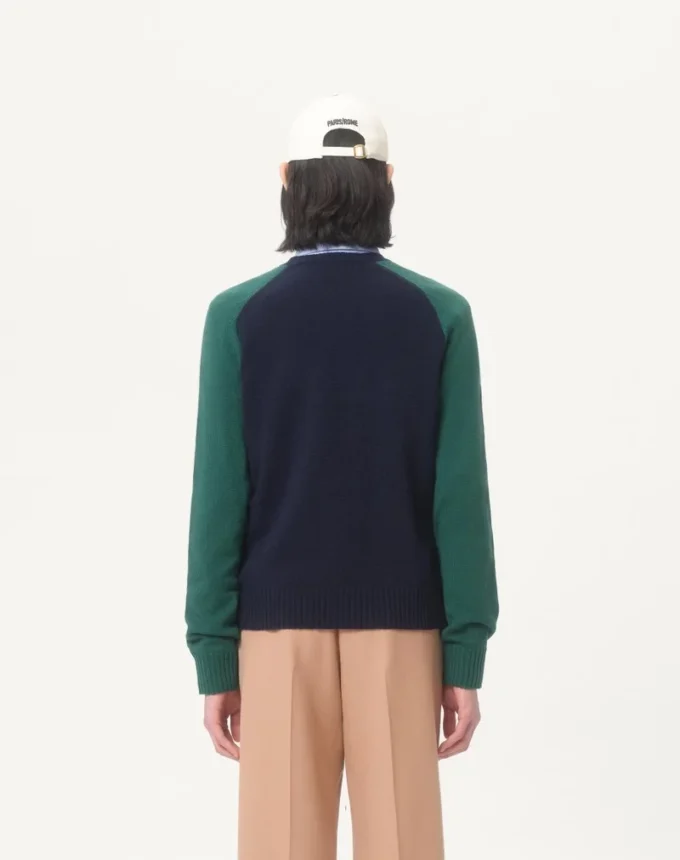 Pull en laine et coton avec motif jacquard Chez Valentino Pull en laine et coton avec motif jacquard Chez Valentino