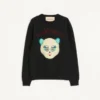 Pull en laine et coton avec patch Le Chat De La Maison Pull en laine et coton avec patch Le Chat De La Maison