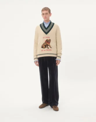 Pull en laine jacquard Le Chien De La Maison