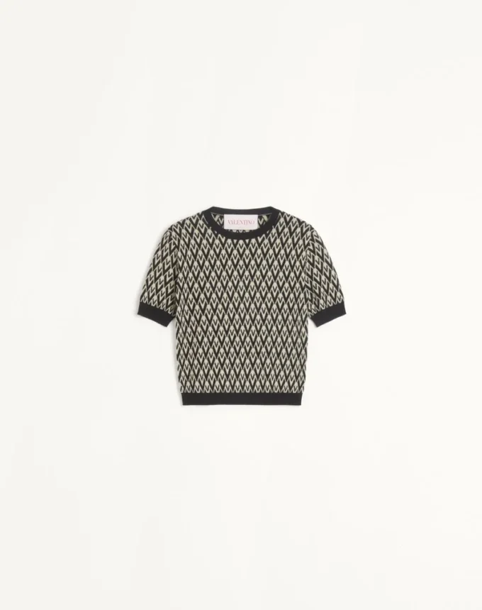 Pull en laine jacquard Toute La V
