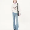 Pull en laine mohair brodé