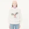 Pull en laine mohair brodé
