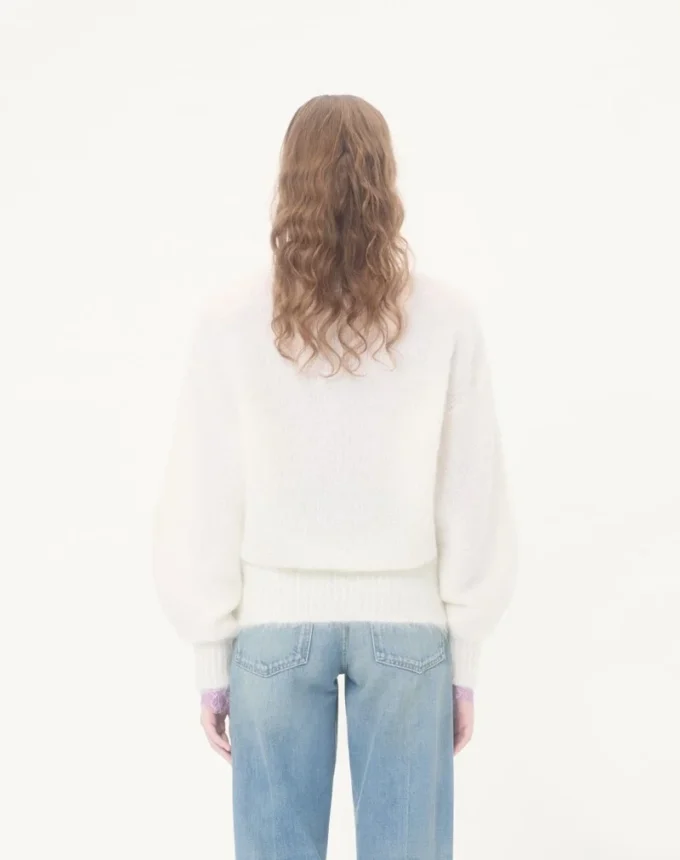 Pull en laine mohair brodé
