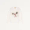 Pull en laine mohair brodé