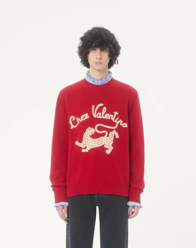 Pull en laine Valentino avec broderie Chez Valentino & Panther Pull en laine Valentino avec broderie Chez Valentino & Panther