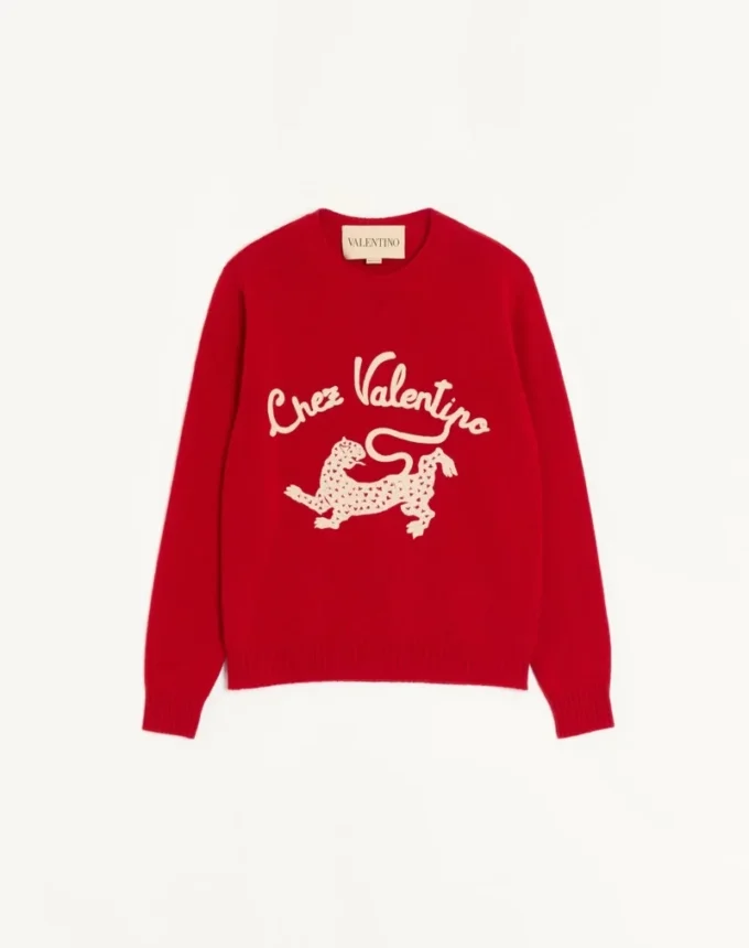 Pull en laine Valentino avec broderie Chez Valentino & Panther Pull en laine Valentino avec broderie Chez Valentino & Panther