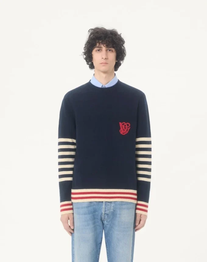 Pull en laine Valentino avec broderie VG Pull en laine Valentino avec broderie VG