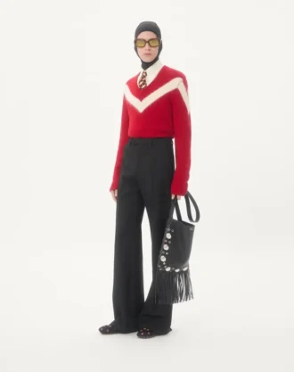 Pull en laine Valentino avec nœud VLogo dans le dos Pull en laine Valentino avec nœud VLogo dans le dos