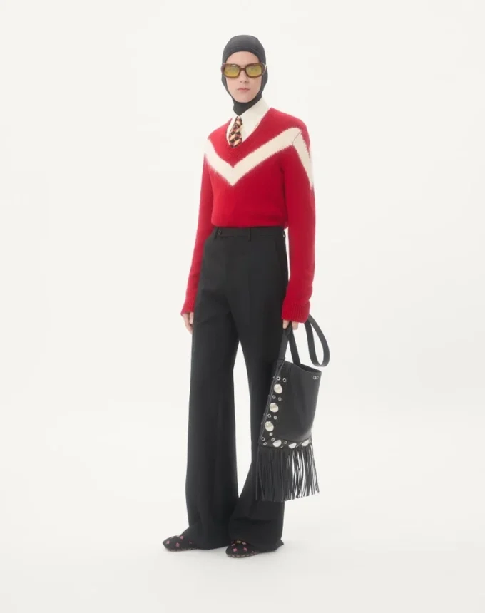 Pull en laine Valentino avec nœud VLogo dans le dos Pull en laine Valentino avec nœud VLogo dans le dos