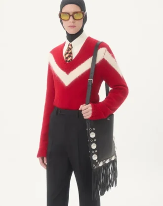 Pull en laine Valentino avec nœud VLogo dans le dos Pull en laine Valentino avec nœud VLogo dans le dos