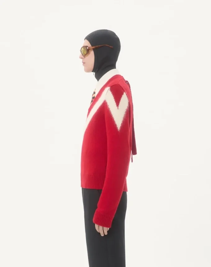 Pull en laine Valentino avec nœud VLogo dans le dos Pull en laine Valentino avec nœud VLogo dans le dos