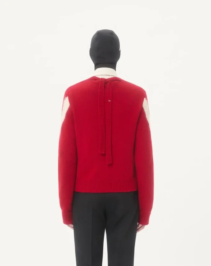 Pull en laine Valentino avec nœud VLogo dans le dos Pull en laine Valentino avec nœud VLogo dans le dos