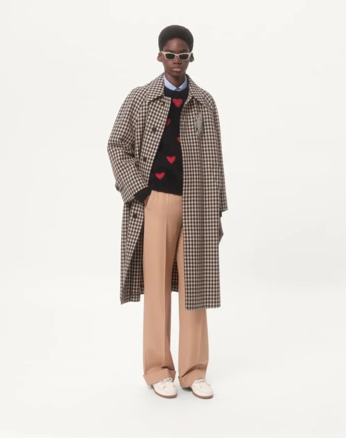 Pull en mohair et lurex avec motif jacquard en forme de cœur Pull en mohair et lurex avec motif jacquard en forme de cœur