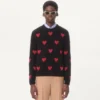 Pull en mohair et lurex avec motif jacquard en forme de cœur Pull en mohair et lurex avec motif jacquard en forme de cœur