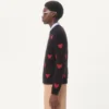 Pull en mohair et lurex avec motif jacquard en forme de cœur Pull en mohair et lurex avec motif jacquard en forme de cœur