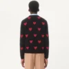 Pull en mohair et lurex avec motif jacquard en forme de cœur Pull en mohair et lurex avec motif jacquard en forme de cœur