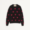 Pull en mohair et lurex avec motif jacquard en forme de cœur Pull en mohair et lurex avec motif jacquard en forme de cœur