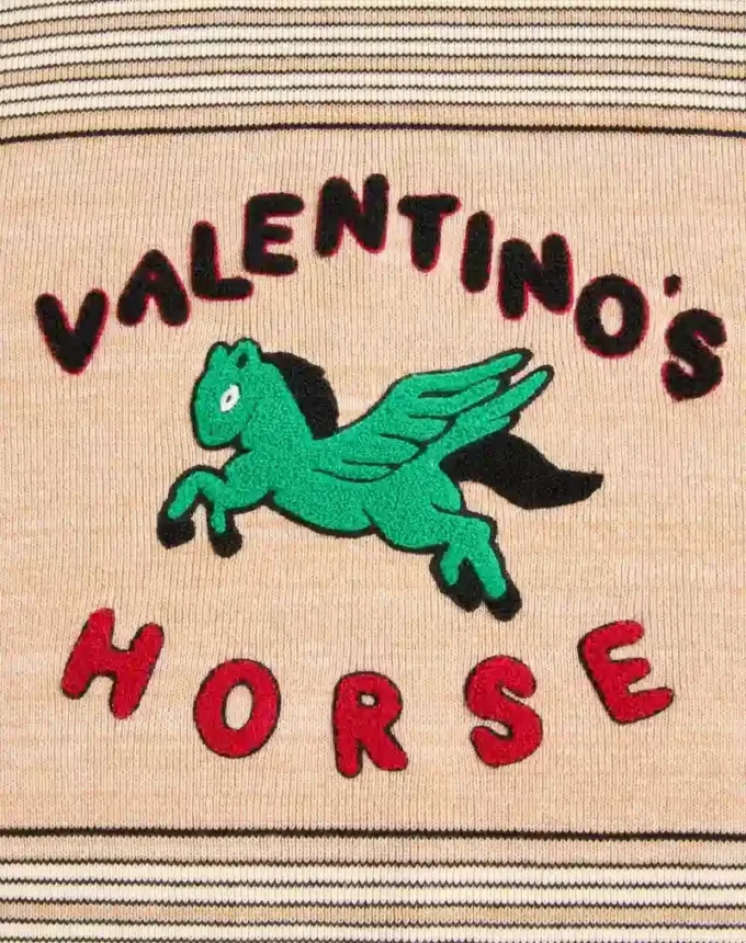 Pull Valentino en laine et coton avec écusson cheval Valentino Pull Valentino en laine et coton avec écusson cheval Valentino