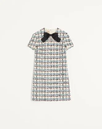 ROBE COURTE BRODÉE DE PAILLETTES EN TWEED