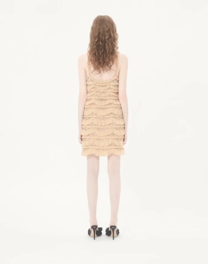 Robe courte brodée en tulle Illusione Robe courte brodée en tulle Illusione