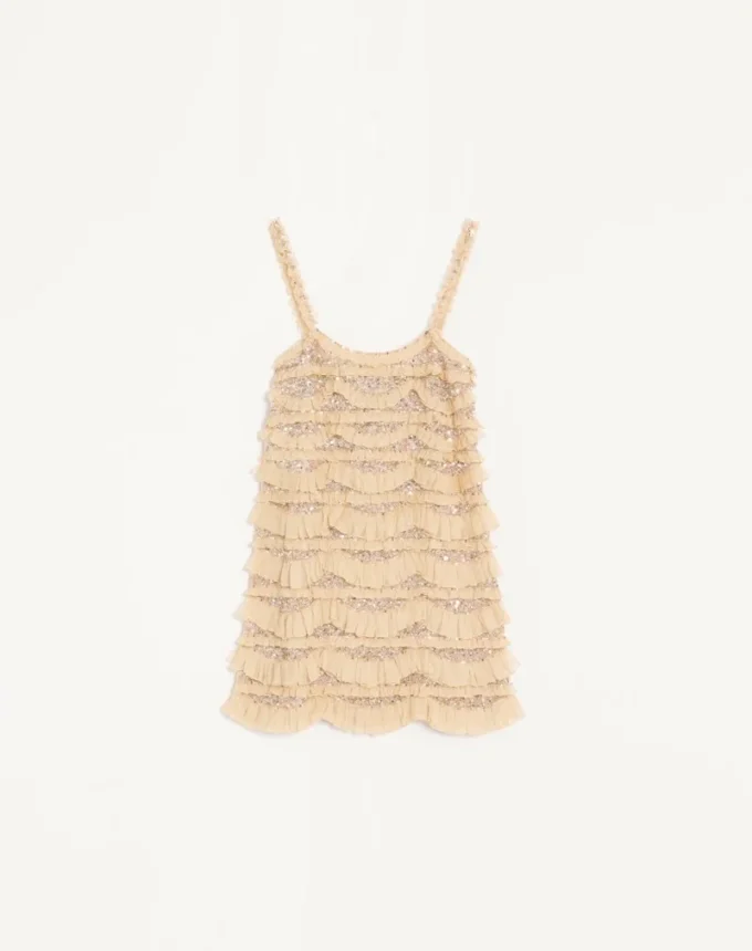 Robe courte brodée en tulle Illusione Robe courte brodée en tulle Illusione