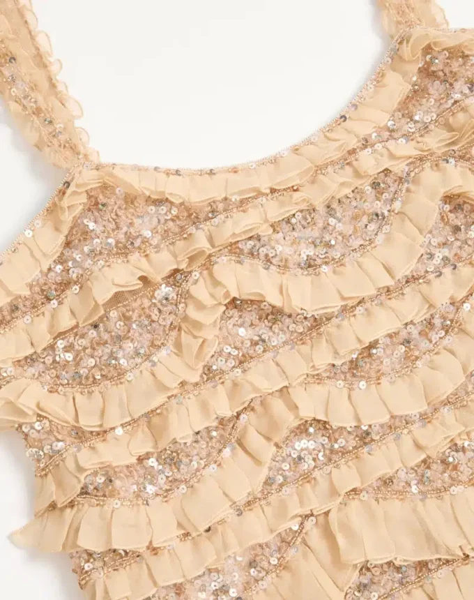 Robe courte brodée en tulle Illusione Robe courte brodée en tulle Illusione