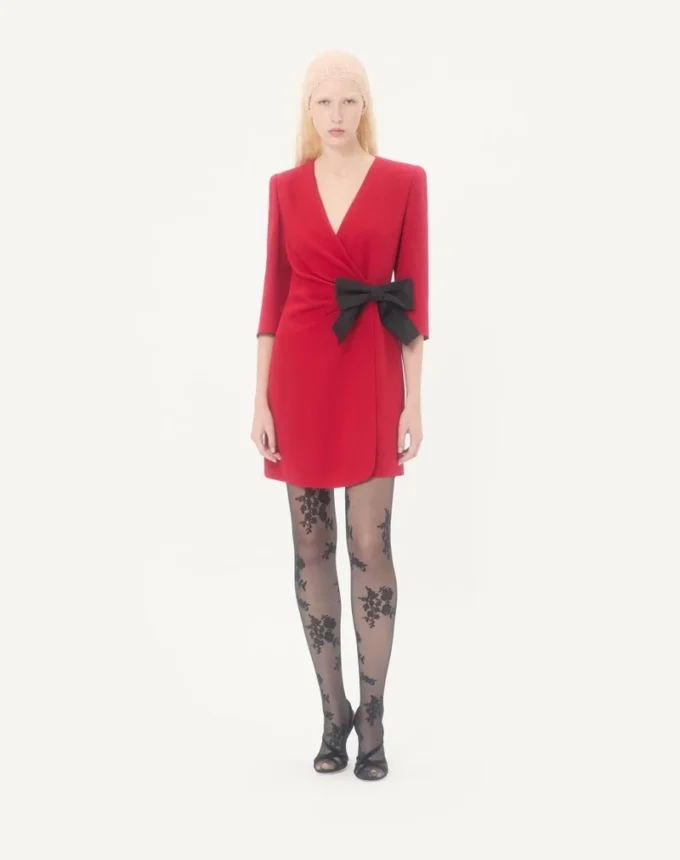 Robe courte Cady Couture avec nœud en faille Robe courte Cady Couture avec nœud en faille