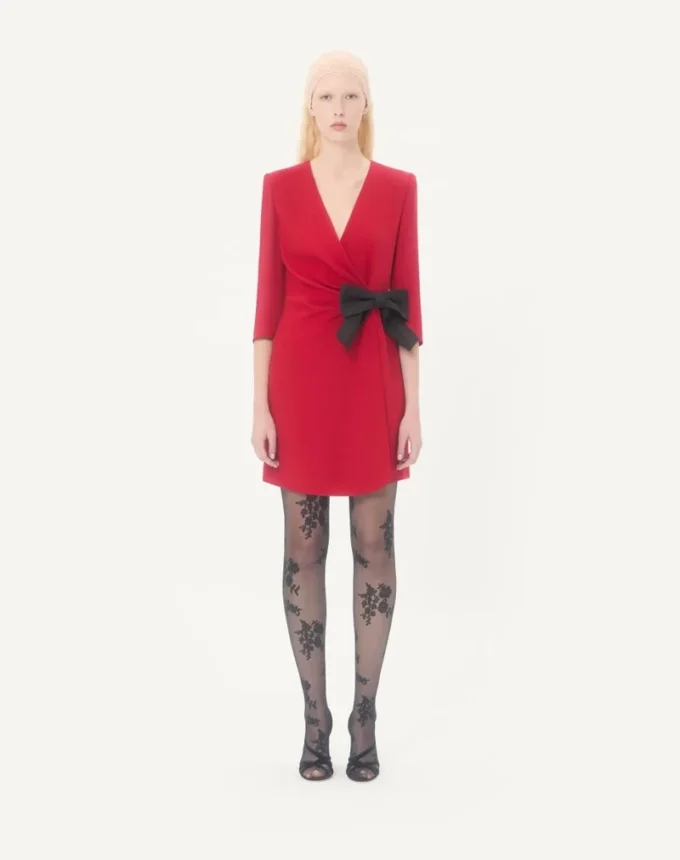 Robe courte Cady Couture avec nœud en faille Robe courte Cady Couture avec nœud en faille