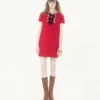 Robe courte en crêpe brodé Couture Robe courte en crêpe brodé Couture