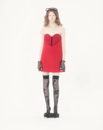 Robe courte en crêpe brodé Couture