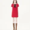 Robe courte en crêpe brodé Couture Robe courte en crêpe brodé Couture