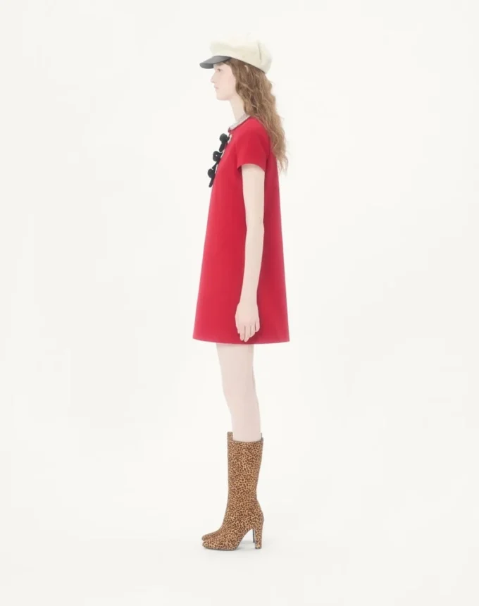 Robe courte en crêpe brodé Couture Robe courte en crêpe brodé Couture