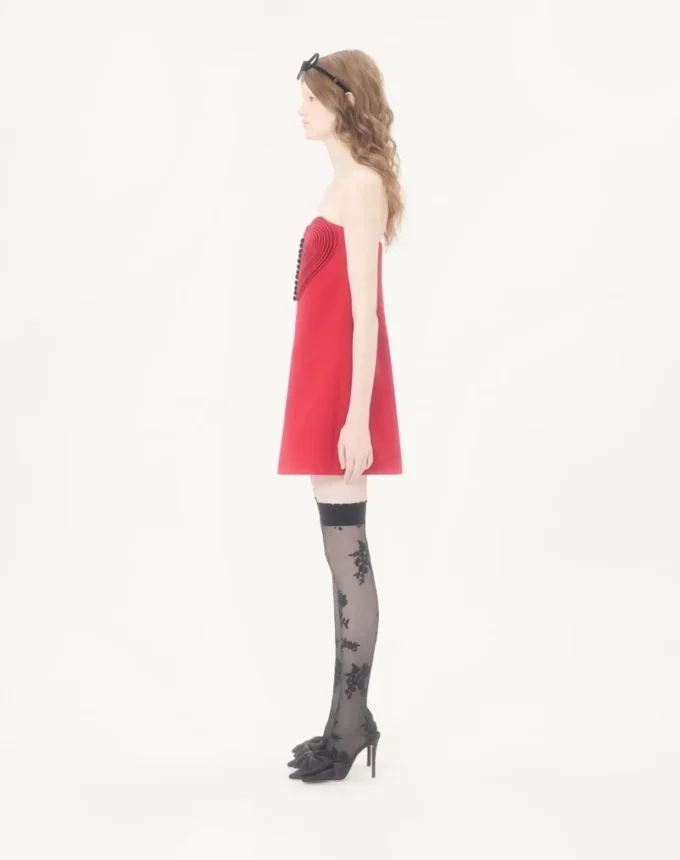 Robe courte en crêpe brodé Couture Robe courte en crêpe brodé Couture