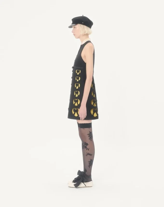 Robe courte en crêpe brodé Couture Robe courte en crêpe brodé Couture