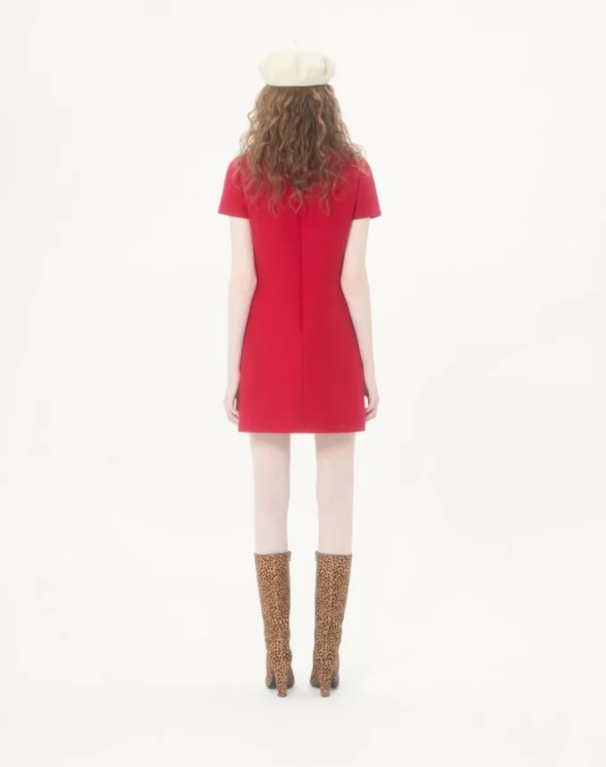 Robe courte en crêpe brodé Couture Robe courte en crêpe brodé Couture